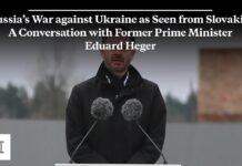 Russia’s War against Ukraine as Seen from Slovakia with Former Prime Minister Eduard Heger, 6 February 2024