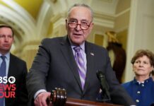 Majority Leader Schumer speaks after Senate passes Ukraine and Israel aid bill, 13 February 2023