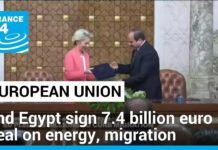 EU and Egypt sign 7.4 billion euro deal focused on energy, migration, 18 March 2024