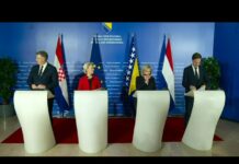 Press conference by von der Leyen, Borjana Kristo, Mark Rutte & Andrej Plenkovic in Sarajevo, 23 January 2024