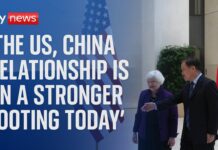 US Secretary of the Treasury holds a news conference in China, 8 April 2024