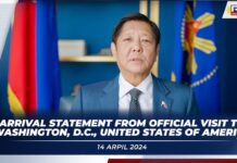 Arrival Statement from Official Visit to Washington, D.C., United States of America, 14 April 2024