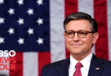 Trump and Speaker Johnson deliver remarks after meeting in Mar-a-Lago, 12 April 2024