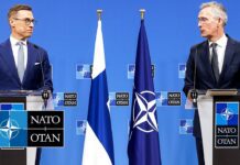 NATO Secretary General with the President of Finland Alexander Stubb, 10 April 2024,