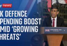 PM Rishi Sunak warns of ‘growing threats’ as he announces defence spending increase, 23 April 2024