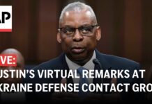 Defense Secretary Lloyd Austin delivers remarks virtually at Ukraine Defense Contact Group, 26 April 2024