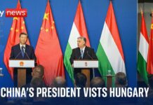 Chinese President Xi Jinping meets Hungarian Prime Minister Victor Orban in Budapest, 9 May 2024
