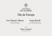 Borrell y Albares conmemoran el Día de Europa en el Ateneo de Madrid, 9 mayo 2024