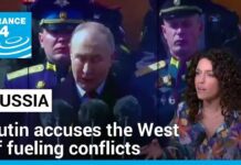 Putin accuses the West of fueling conflicts on WWII Victory Day, 9 May 2024