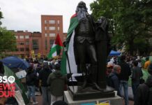 House Republicans speak to media after visiting pro-Palestinian encampment at GWU, 1 May 2024