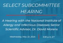 A Hearing with the National Institute of Allergy and Infectious Diseases Senior Scientific Advisor, Dr. David Morens, 22 May 2024