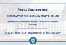 Press Conference | Secretary Yellen Ahead G7 Finance Ministers and Central Bank Governors meetings, 23 May 2024