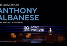 2023 Lowy Lecture delivered by Australia’s Prime Minister Anthony Albanese, 20 December 2023