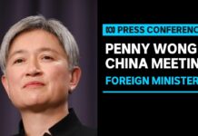 Penny Wong speaks after meeting Chinese Foreign Minister Wang Yi in Canberra, 20 March 2024