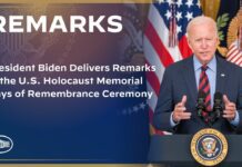 President Biden Delivers Remarks at the U.S. Holocaust Memorial Days of Remembrance Ceremony, 7 May 2024
