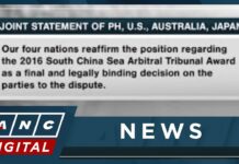 US, Australia, Japan reaffirm support for West PH Sea arbitral ruling, 8 April 2024