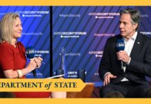 Secretary Blinken participates in an Aspen Security Forum fireside chat, 19 July 2024