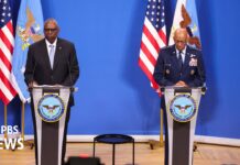 Austin and Joint Chiefs Chair Brown hold news briefing at Pentagon, 25 July 2024