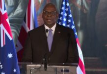 Austin holds briefing with British, Australian defense ministers after Indo-Pacific meeting, 26 September 2024