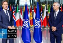 NATO Secretary General Jens Stoltenberg with Secretary General designate Mark Rutte, 1 October 2024