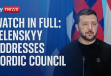 Ukrainian President Volodymyr Zelenskyy addresses 2024 Nordic Council, 29 October 2024