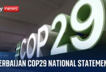 Government officials deliver their national statements during COP29 in Baku, Azerbaijan, 20 November 2024