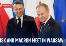 French President Emmanuel Macron meets Polish Prime Minister Donald Tusk in Warsaw, 12 December 2024