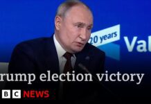 Putin congratulates Trump on election victory and say he’s ready to talk, 7 November 2024