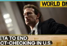 Meta to Rely on Users Note Instead of Fact-Checkers, 8 January 2025