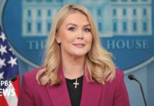White House press secretary Karoline Leavitt holds first news briefing, 28 January 2025