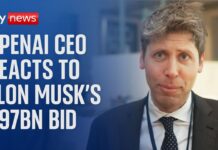 OpenAI CEO tells Sky News the company is ‘not for sale’ and they are ‘open to work with China’, 11 February 2025