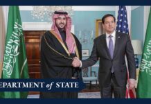 Secretary Rubio meets with Saudi Defense Minister Prince Khalid bin Salman, 25 February 2025