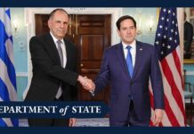 Secretary Rubio meets with Greek Foreign Minister Giorgos Gerapetritis, 28 February 2025