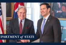 Secretary Rubio meets with New Zealand Deputy Prime Minister and Foreign Minister Peters, 18 March 2025