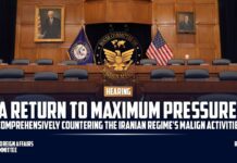 Hearing: A Return to Maximum Pressure: Comprehensively Countering the Iranian Regime’s Malign Activities, 1 April 2025