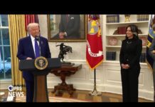 Trump speaks at swearing-in ceremony of Tulsi Gabbard as director of national intelligence, 12 January 2025