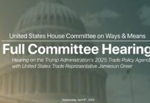 Hearing on the Trump Administration’s 2025 Trade Policy Agenda with United States Trade Representative Jamieson Greer, 9 April 2025