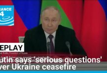 Putin says backs Ukraine ceasefire idea, but has ‘serious questions’13 March 2025