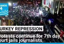 Istanbul court jails 7 journalists as protesters fill streets, 25 March 2025