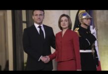 French President Macron meets Moldovan counterpart Maia Sandu for talks at the Elysee Palace, 11 March 2025