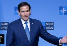 Marco Rubio speaks after NATO meeting, 4 April 2025