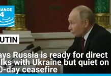 Putin says Russia is ready for direct talks with Ukraine but quiet on 30-day ceasefire, 11 May 2025