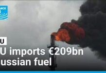 EU has imported €209bn of Russian fuel since start of the war, 31 May 2025