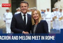 Italy’s Prime Minister Giorgia Meloni meets French President Emmanuel Macron in Rome, 3 June 2025