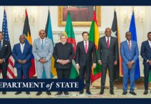 Secretary of State Marco A. Rubio meets with the Prime Ministers of Antigua and Barbuda, the Bahamas, Dominica, Grenada, Saint Kitts and Nevis, Saint Lucia, and Saint Vincent and the Grenadines at the Department of State on 6 May 2025.