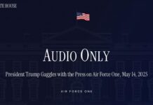 President Trump Gaggles with the Press on Air Force One, 14 May 2025