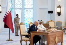 President Trump Participates in a Signing Ceremony and an Exchange of Agreements, Doha, 14 May 2025
