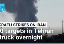 Israeli military says struck over 80 targets in Tehran overnight, 15 June 2025