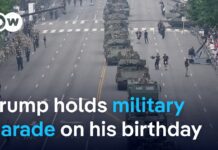 Trump holds military parade in Washington DC amid ‘No Kings’ protests, 15 June 2025