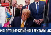 Trump holds bill signing ceremony for HALT Fentanyl Act, 16 July 2025